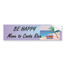 TEE Be Happy Costa Rica bumper stickers by teepossible TEE Be Happy Costa Rica bumper stickers