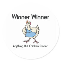 TEE Chicken Dinner Round Sticker