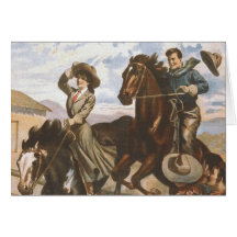 TEE Cowgirl Old School Card