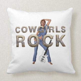 TEE Cowgirls Rock Throw Pillows