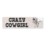 TEE Crazy Cowgirl Bumper Stickers