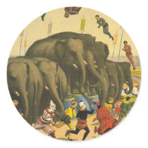 TEE Elephant Acrobatics Round Stickers