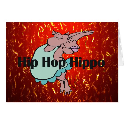TEE Hip Hop Hippo Card Zazzle