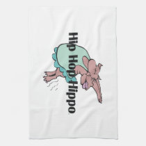 TEE Hip Hop Hippo kitchen towels