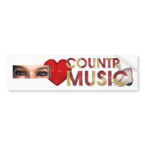 TEE I Love Country Music Bumper Stickers