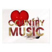 TEE I Love Country Music Business Card Template