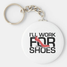TEE I Work For Shoes Keychains