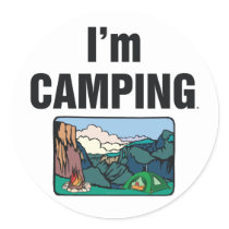 TEE I'm Camping Round Sticker