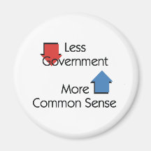 TEE Less Government More Common Sense Fridge Magnet