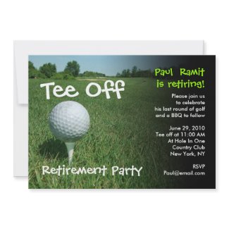 Tee Off Golf Retirement Party Invitation Tee Off Golf Retirement Party Invitation