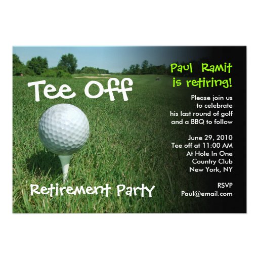 Tee Off Golf Retirement Party Invitation