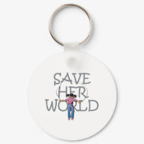 TEE Save Her World keychains by teepossible TEE Save Her World keychains