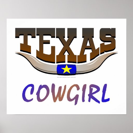 Tee Texas Cowgirl Poster Zazzle