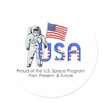 TEE U.S. Space Program Round Stickers