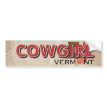 TEE Vermont Cowgirl Bumper Sticker