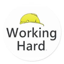 TEE Working Hard Round Sticker