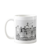 Teeing Off On ICE Womens Golf in Bathing Suits! mugs by PaperTimeMachine Teeing Off On ICE Womens Golf in Bathing Suits! mugs