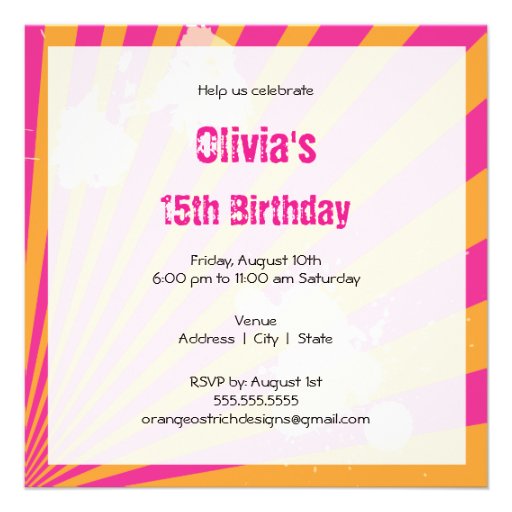 Teen Birthday Party Invitation | Girl