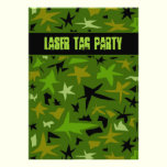 Teen Boys Birthday Camo Stars Party Invitation invitations