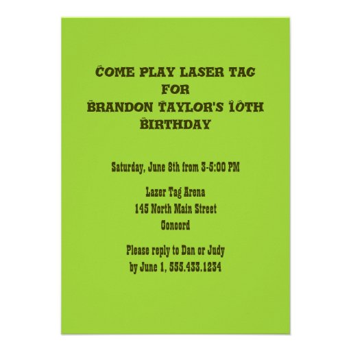 Teen Boys Birthday Camo Stars Party Invitation