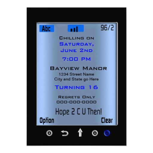 Teen Smart Phone Texting Birthday Party Invitation