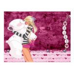 teen teddy hugs postcard