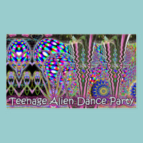 Teenage Alien Dance Party business card business cards