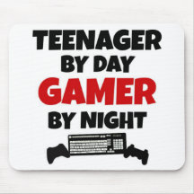 Teenager by Day Gamer by Night Mouse Pads