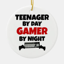 Teenager by Day Gamer by Night Christmas Tree Ornament