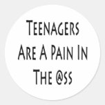 Teenagers Are A Pain In The Ass Round Stickers