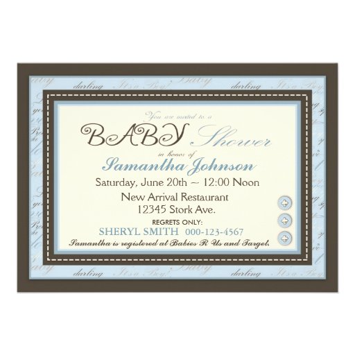 Teeny Toes BLU Invitation Card
