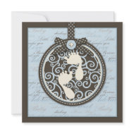 Teeny Toes BLU Invitation Square