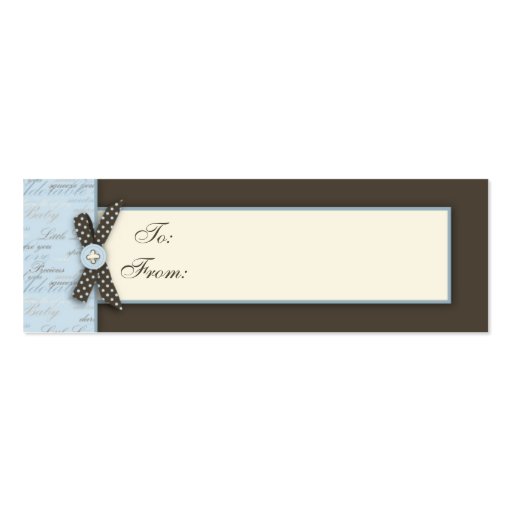 Teeny Toes BLU TY Skinny Gift Tag Business Card Templates (back side)