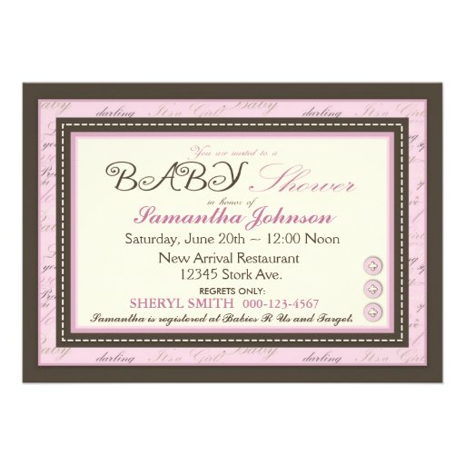 Teeny Toes PNK Invitation Card
