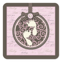 Teeny Toes PNK Square Sticker