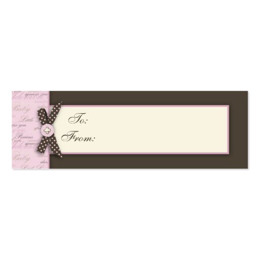 Teeny Toes PNK TY Skinny Gift Tag Business Cards (back side)