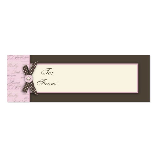 Customizable Teeny Toes PNK TY Skinny Gift Tag Business Cards