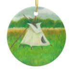 Teepee central Minnesota landscape drawing tipi Christmas Ornament