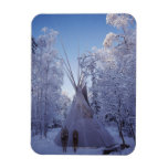 Teepee in Winter Rectangular Magnets