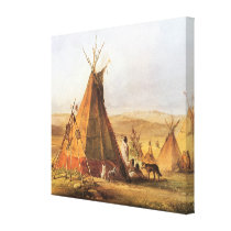 Teepees on the Plain by Karl Bodmer Canvas Print