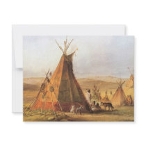 Teepees on the Plain by Karl Bodmer Invite