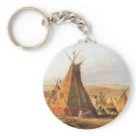 Teepees on the Plain by Karl Bodmer Key Chains