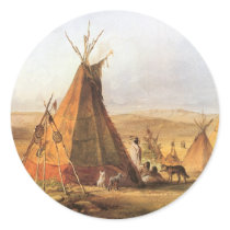 Teepees on the Plain by Karl Bodmer Sticker