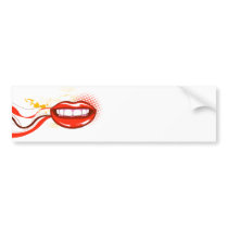 teethy grin mouth vector bumper sticker