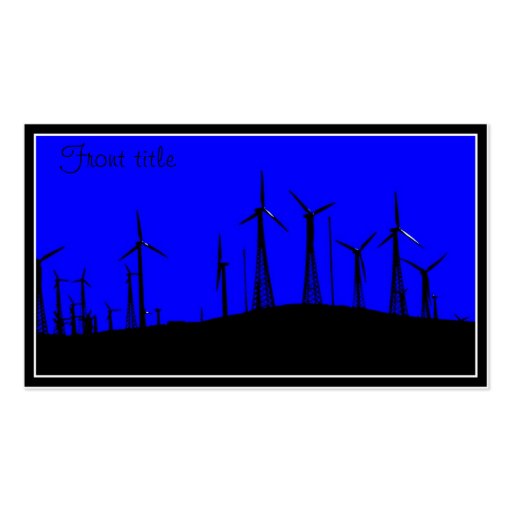 Tehacapi Wind Farm Silhouette (1) Business Card Template (front side)