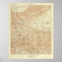 Tejon quadrangle showing San Andreas Rift Print
