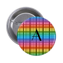 Tela escocesa del arco iris del monograma pins