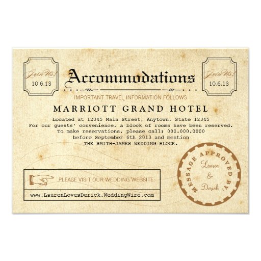 Telegram Hotel Accommodation Travel Insert Card
