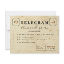 Telegram Thank You Note Card Personalized Invite