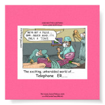 Telephone Code Blue Cartoon Funny Canvas Print